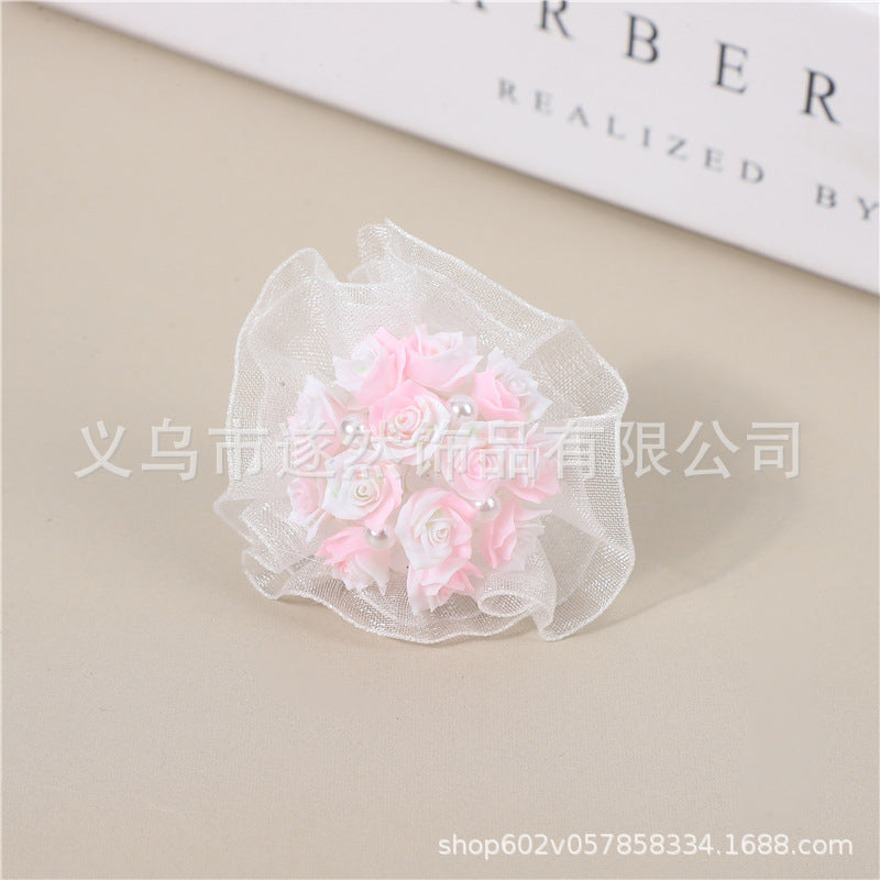 Wholesale 6pcs Heavy Industry Handmade Beads and Diamonds High-grade Luminous Bouquet DIY Jewelry Accessories